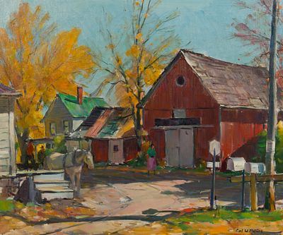 Carl Peters - Carl William Peters (American, 1897-1980) 'Autumn Afternoon' Oil on Canvas Undated 