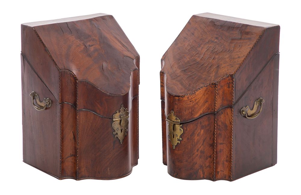 Lot 261: English Georgian Mahogany Knife Boxes