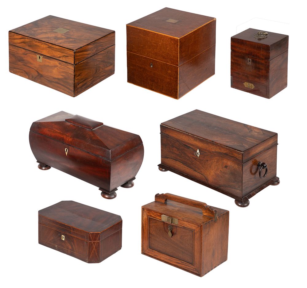 Lot 264: Burl Wood Traveling and Decorative Wood Box Assortment