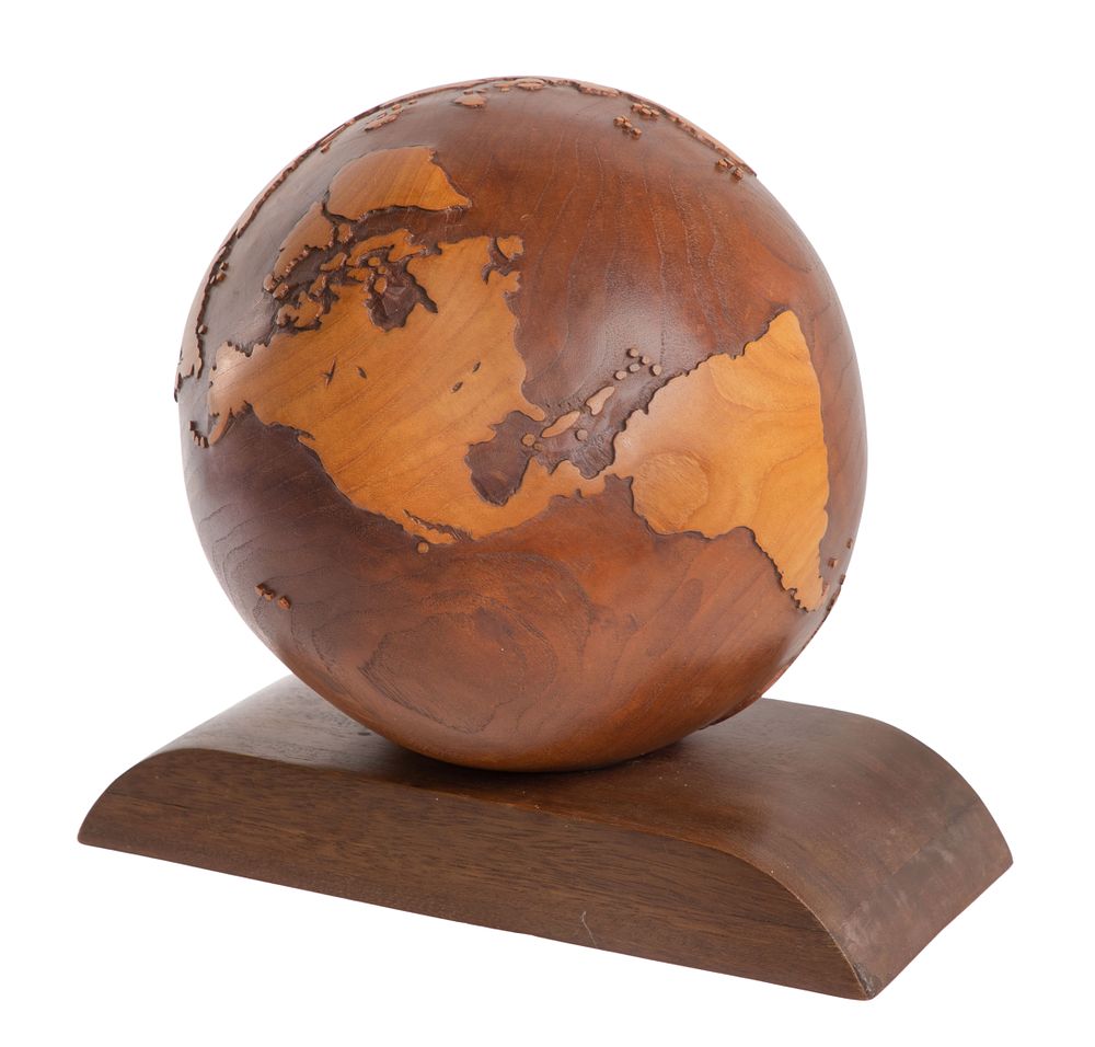Lot 266: Carved Wood Globe