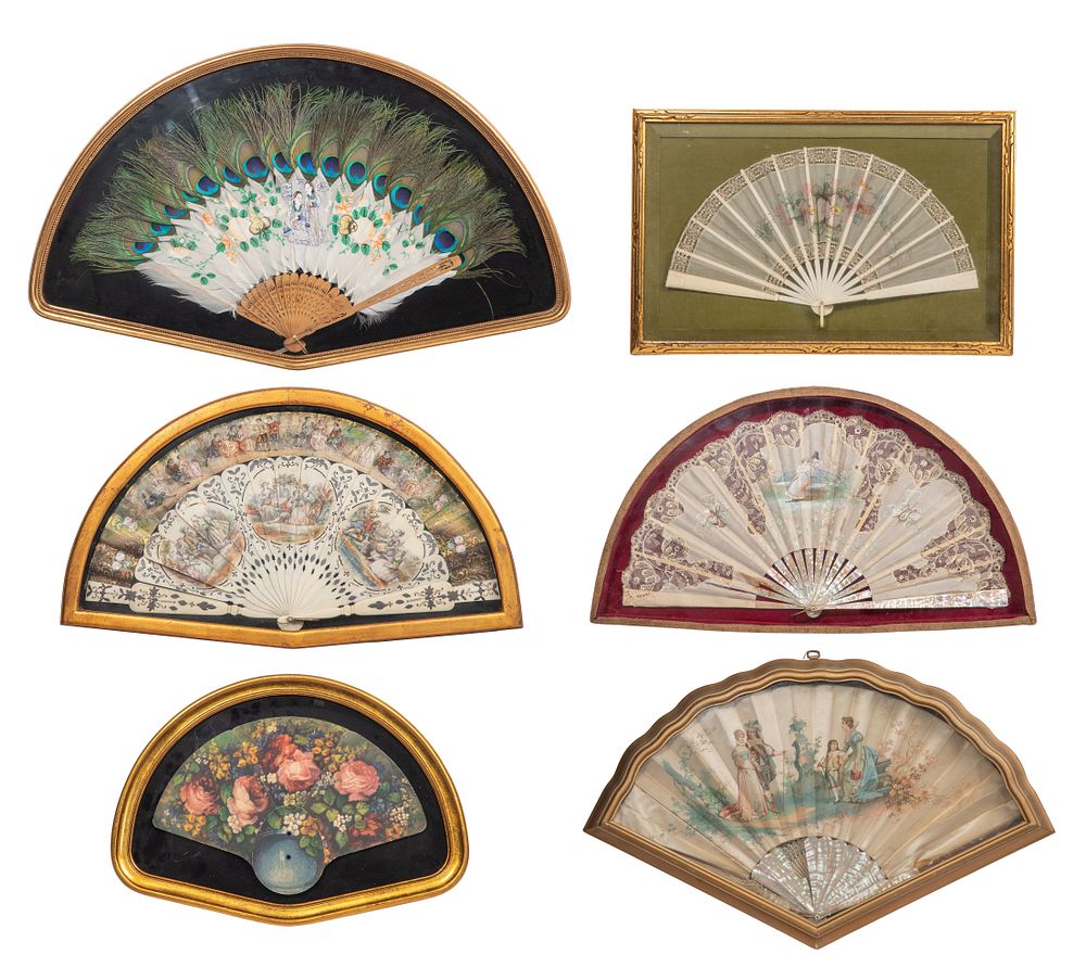 Lot 270: Framed Fan Assortment