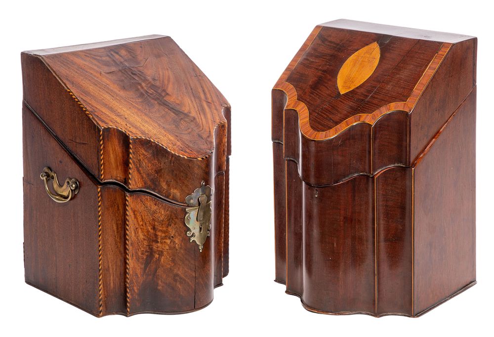 Lot 271: George III Style Mahogany Knife Box and Post Box