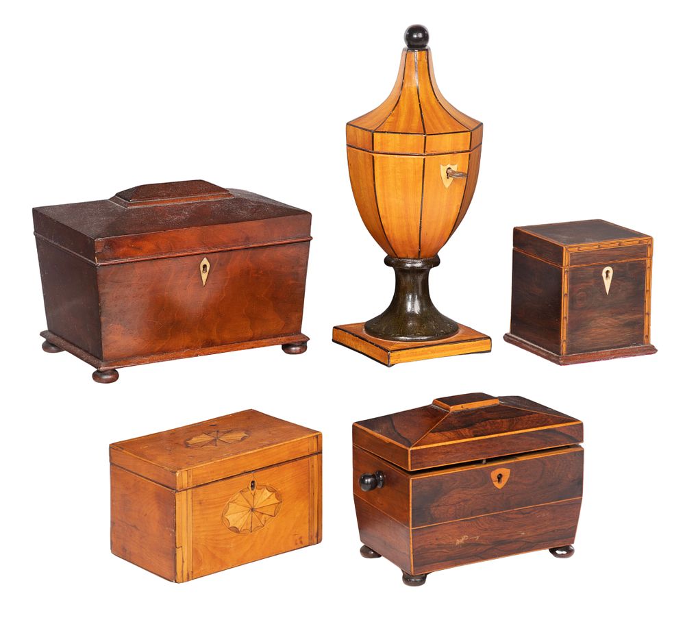 Lot 272: Georgian Style Tea Caddy Assortment