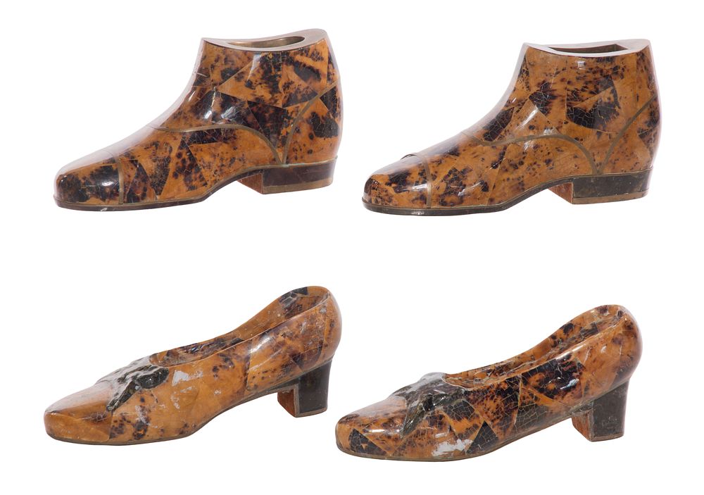 Lot 274: Maitland-Smith Tessellated Stone Shoe Assortment