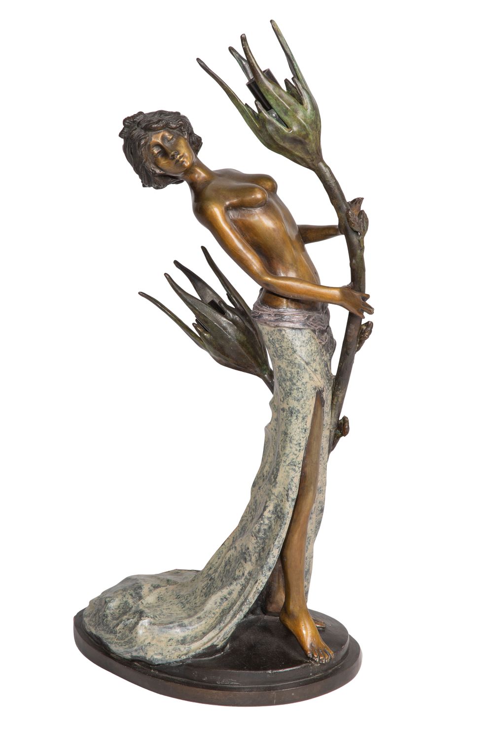Lot 276: After Demetre Chiparus (Romanian / French, 1886-1947) Bronze Figural Lamp