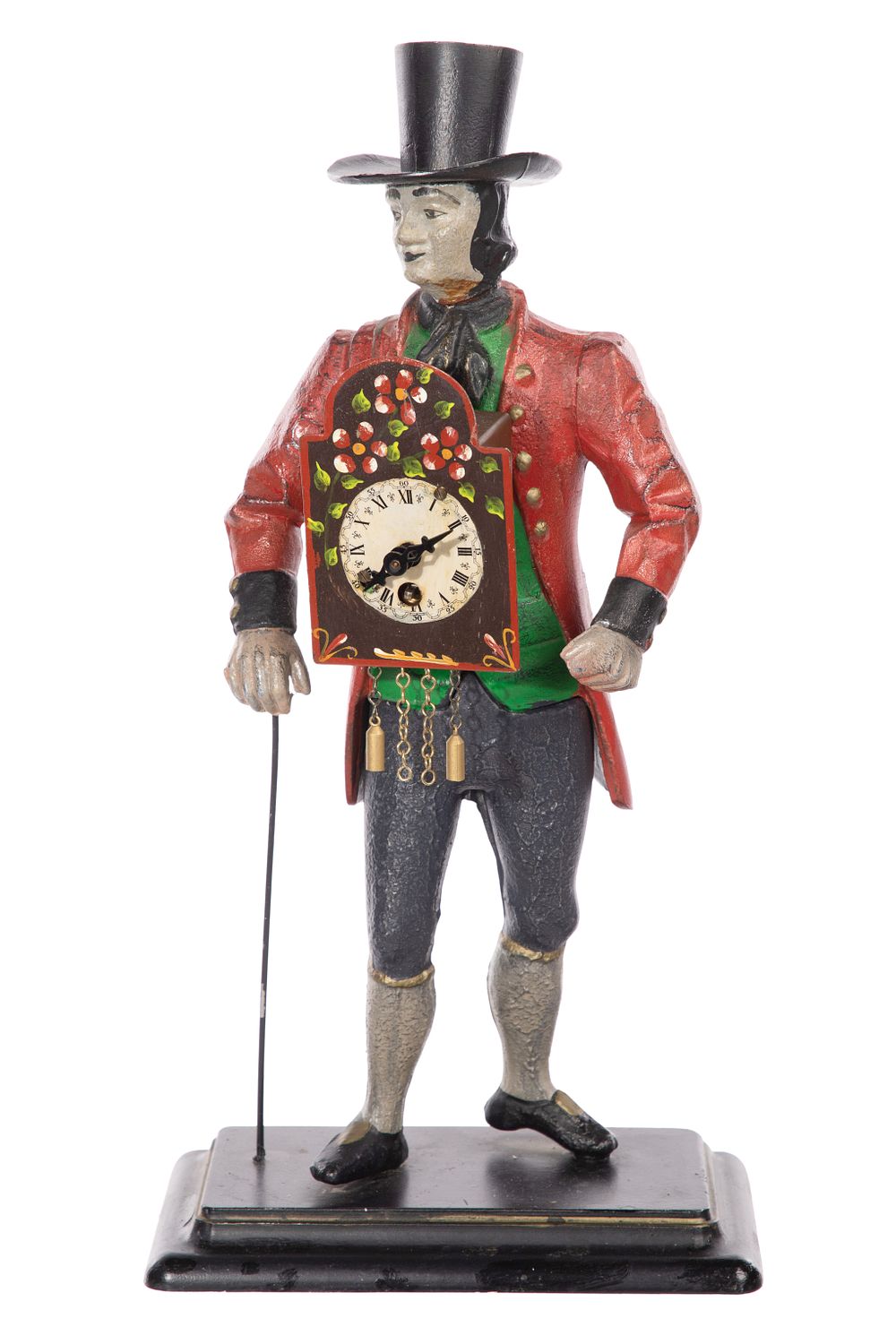 Lot 282: Cast Iron 'Clock Peddler' Figural Clock