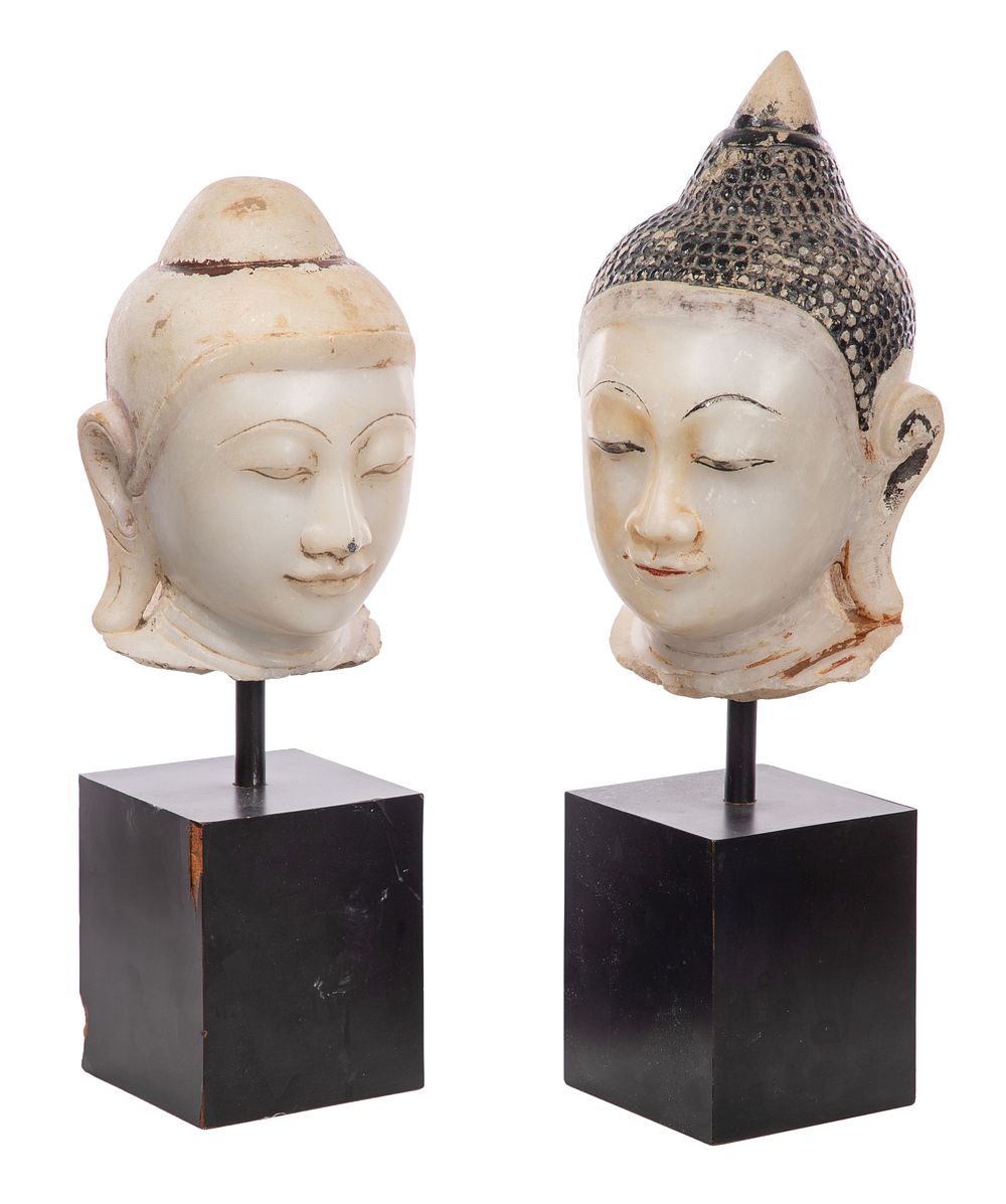 Lot 305: Asian Alabaster Buddha Heads