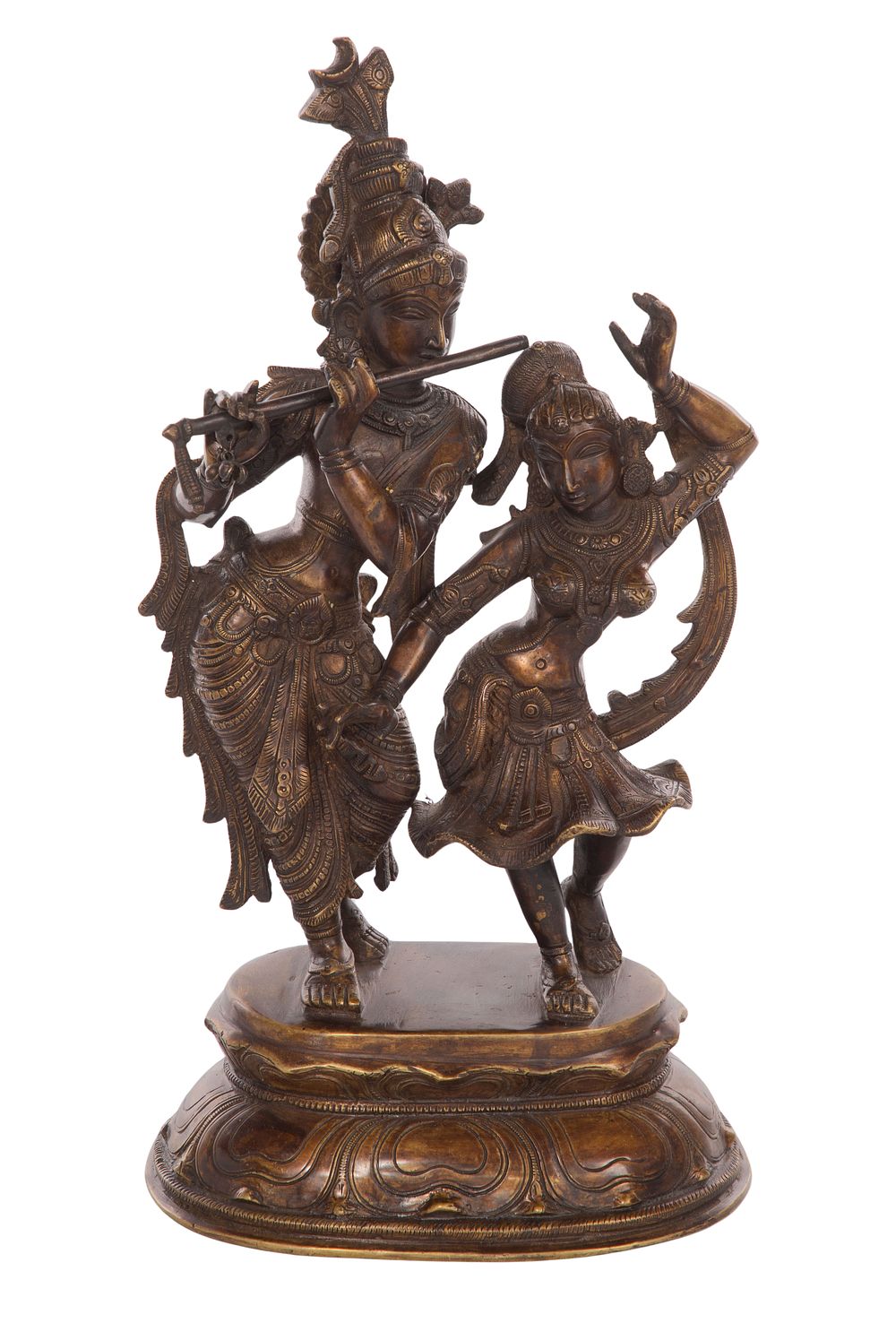 Lot 310: Asian Bronze Radha and Krishna Figural Group