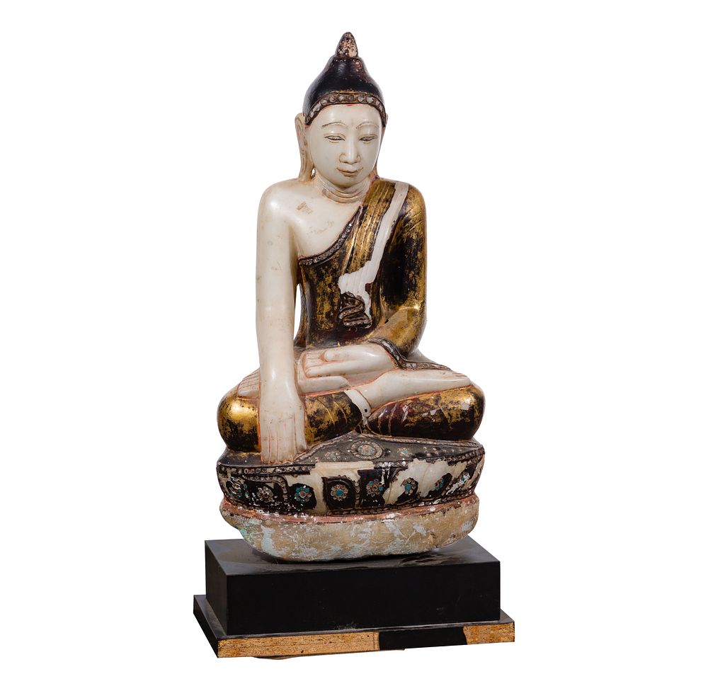 Lot 311: Burmese Carved Alabaster Buddha