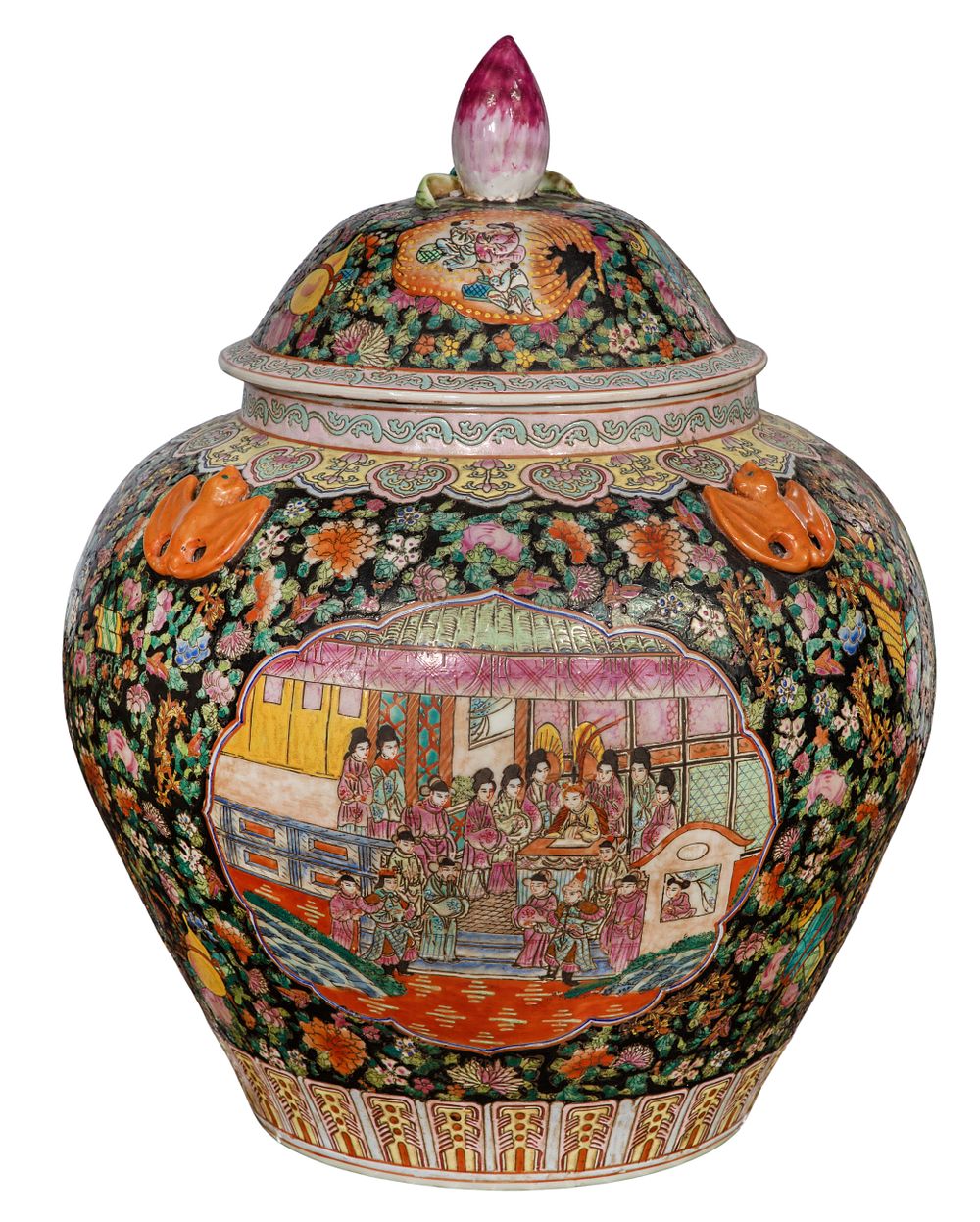 Lot 314: Chinese Famille Noire Porcelain Jar