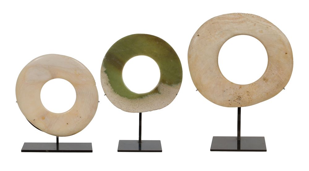 Lot 318: New Guinea Abelam Yua Currency Rings on Stands