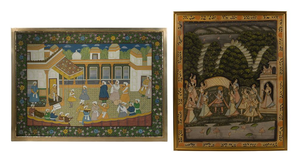 Lot 323: Mughal Style Watercolor Paintings