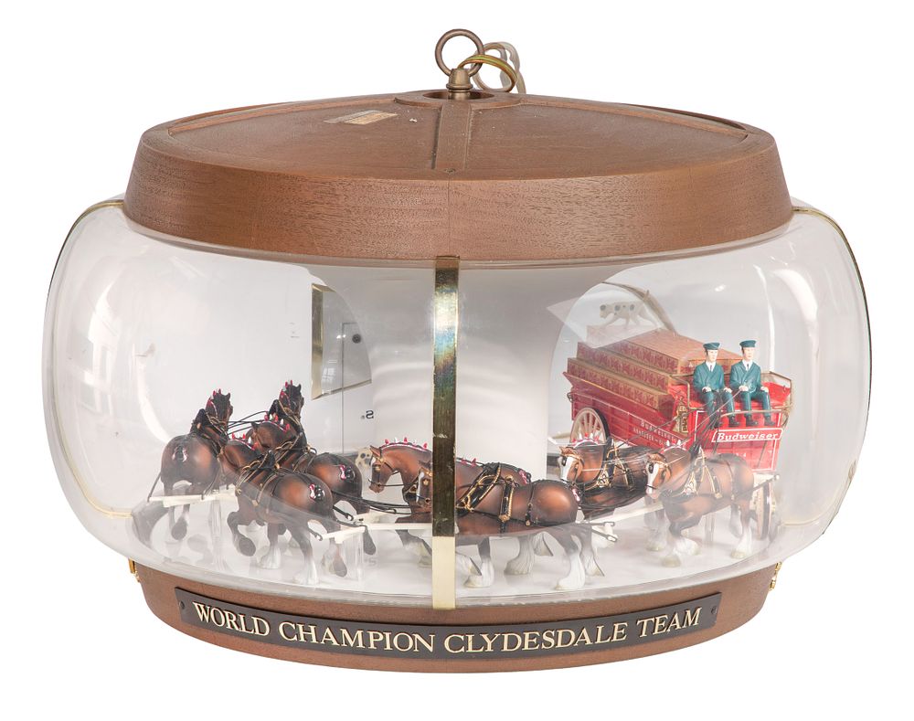 Lot 334: Budweiser Clydesdale Parade Carousel Motion Hanging Light