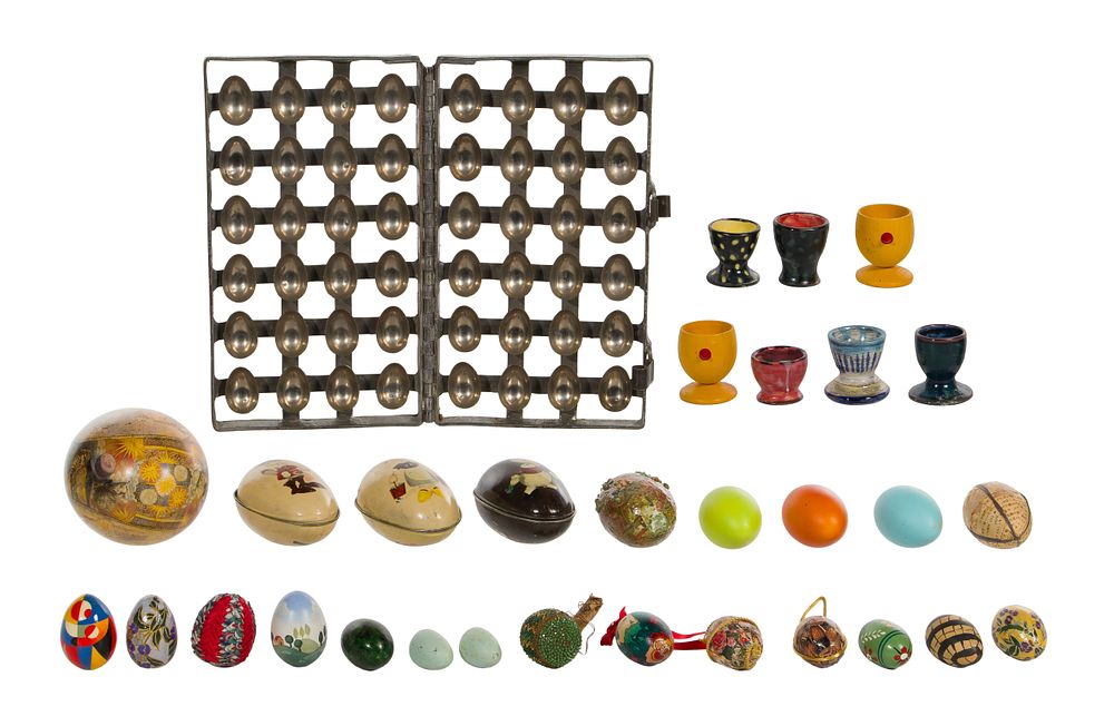 Lot 342: Egg Form Chocolate Mold and Decorative Egg Assortment