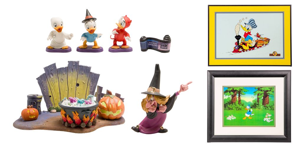 Lot 353: Disney Classics Collection Donald Duck Figurine and Artwork Assortment