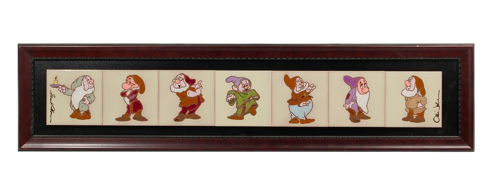 Lot 362: Frank Thomas and Ollie Johnston (American, 20th Century) 'The Seven Dwarfs' Tile Set