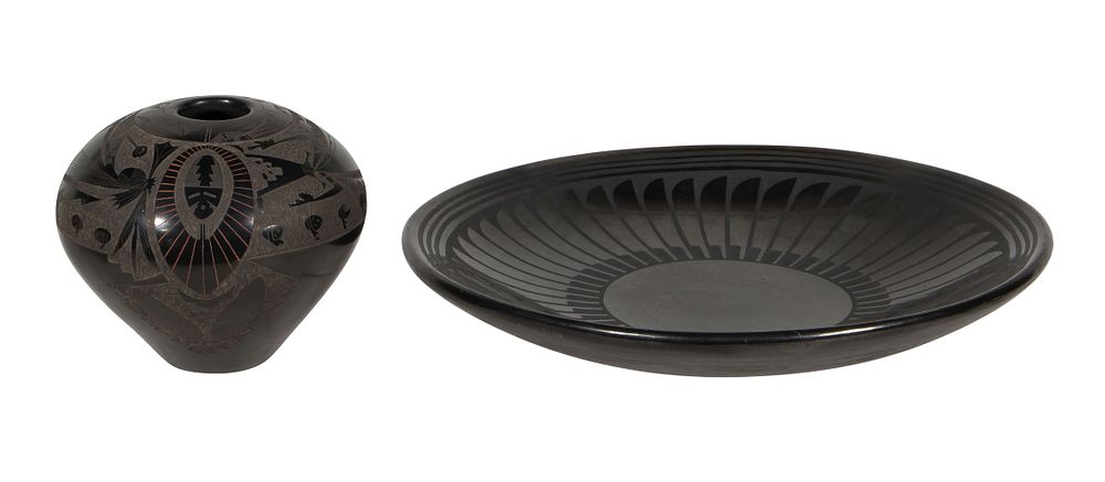 Lot 377: Maria Martinez and Popovi Da San Ildefonso Pueblo Black Pottery
