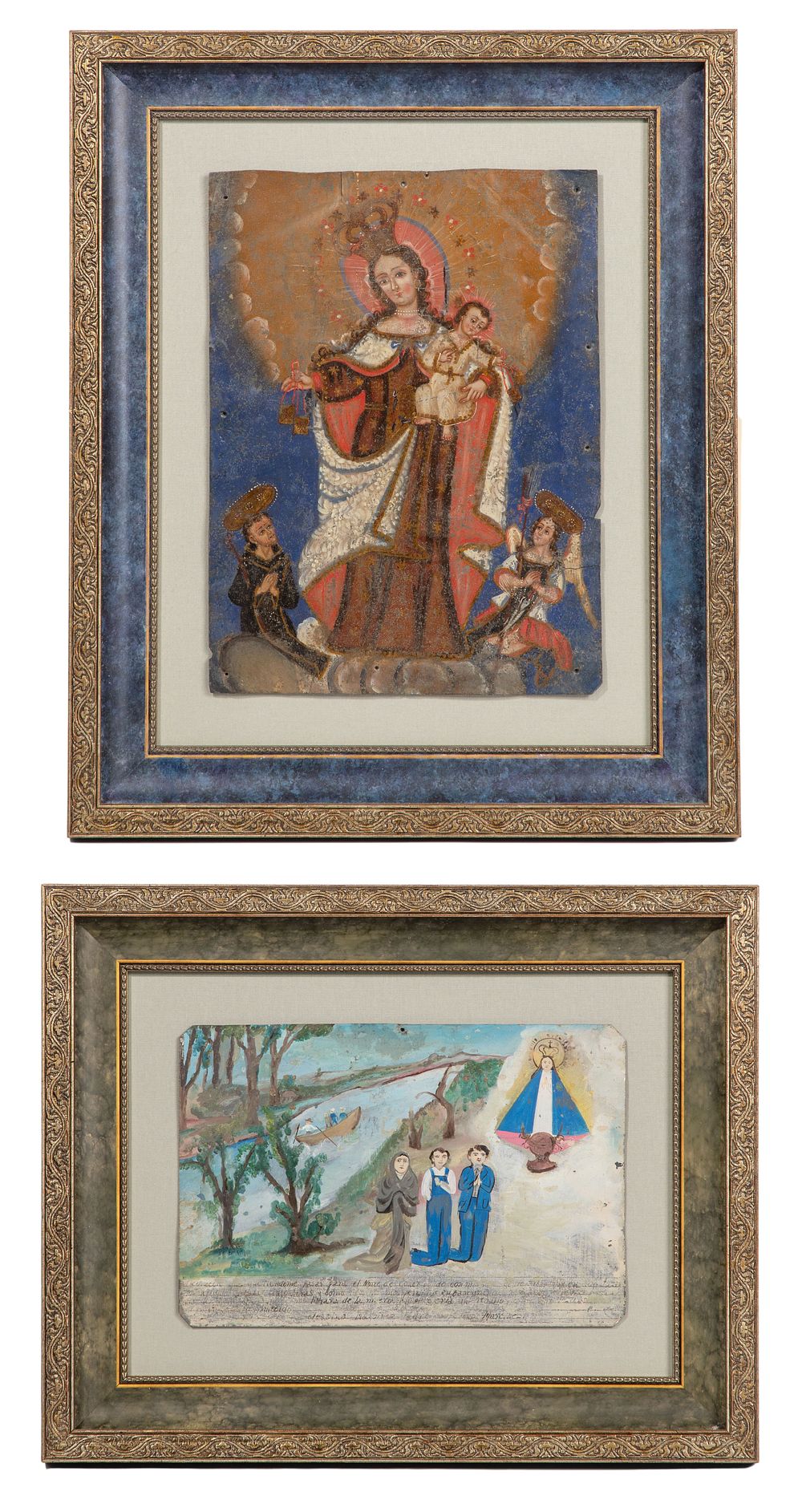 Lot 387: Religious Retablo Paintings
