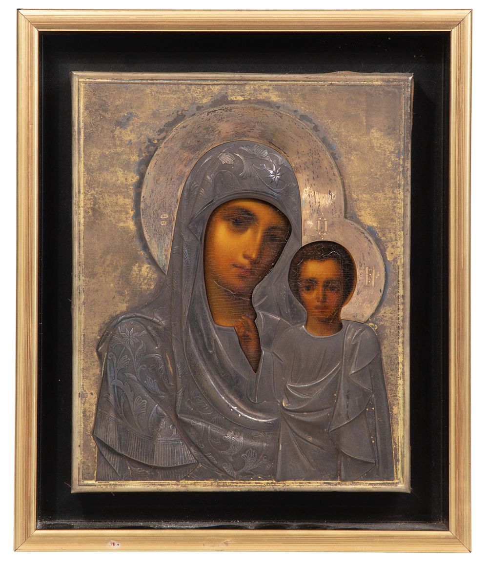 Lot 390: Russian Silver Icon