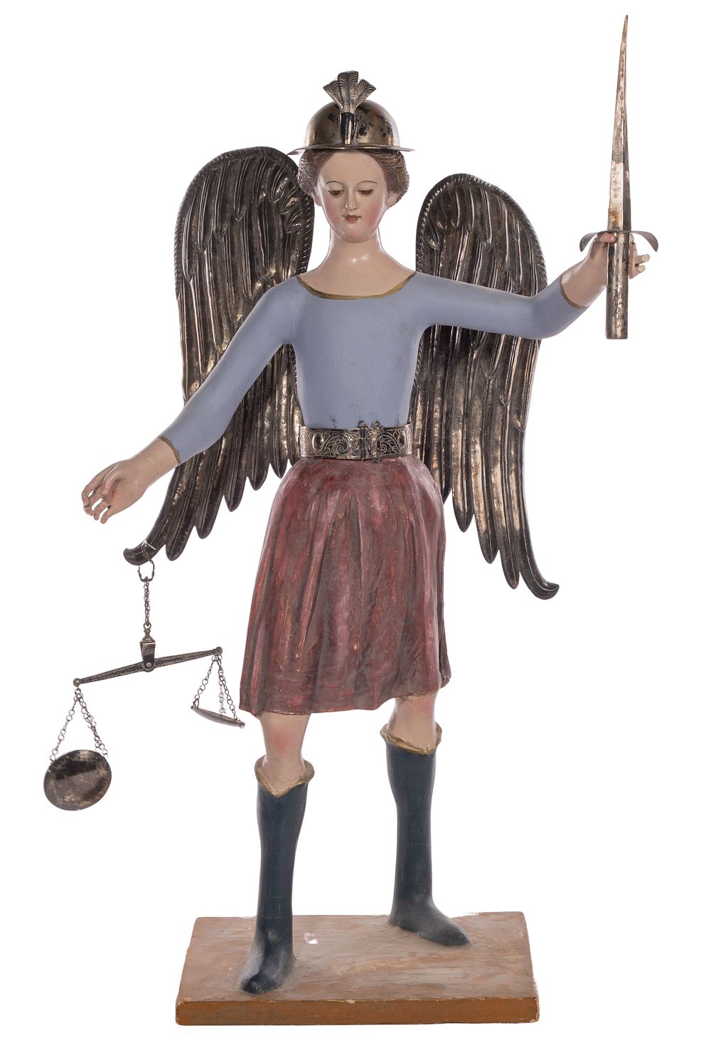 Lot 393: Spanish Colonial Cuzco School 'Gabriel the Archangel' Figure