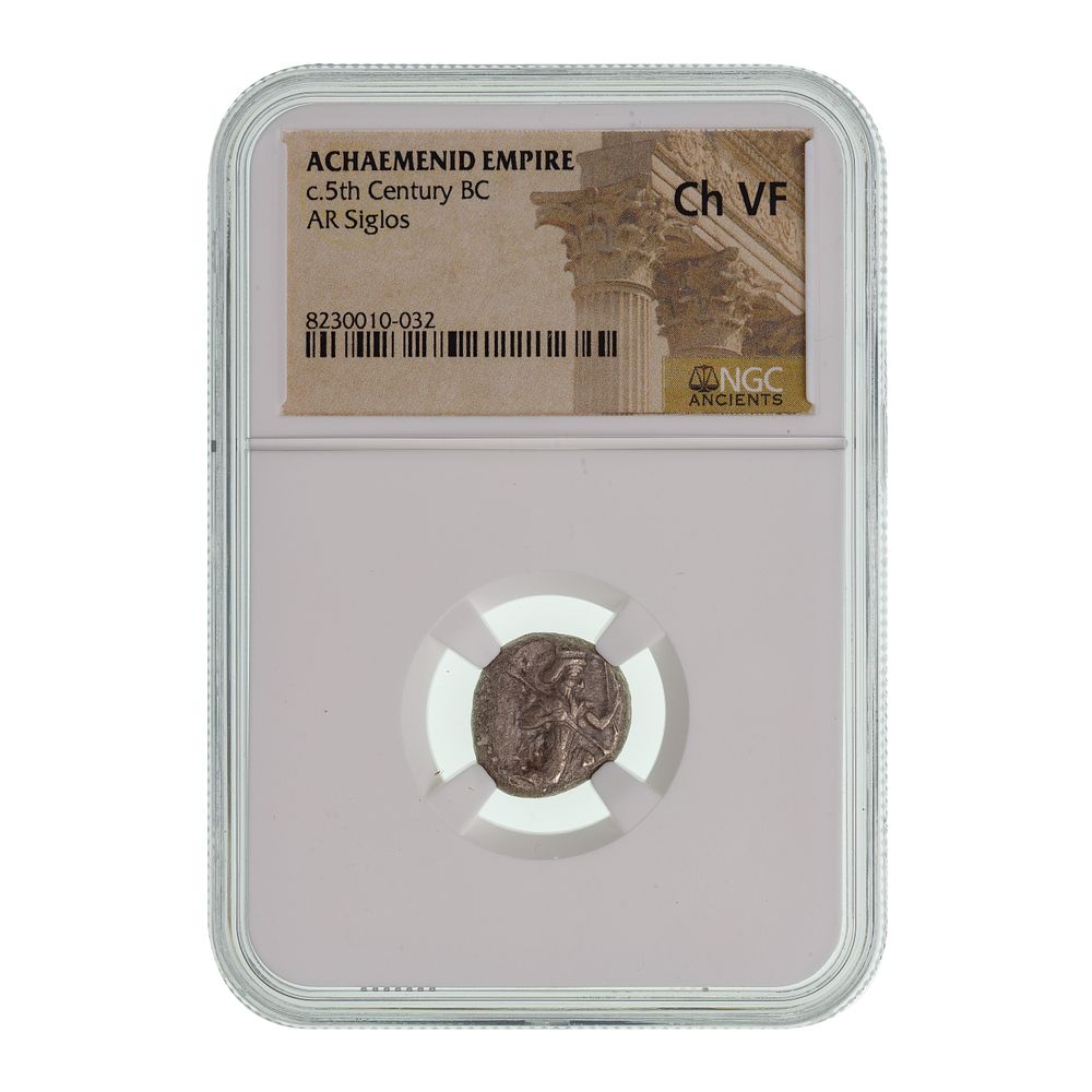 Lot 407: ACHAEMENID EMPIRE, c.5th Century BC, AR Siglos CH VF NGC