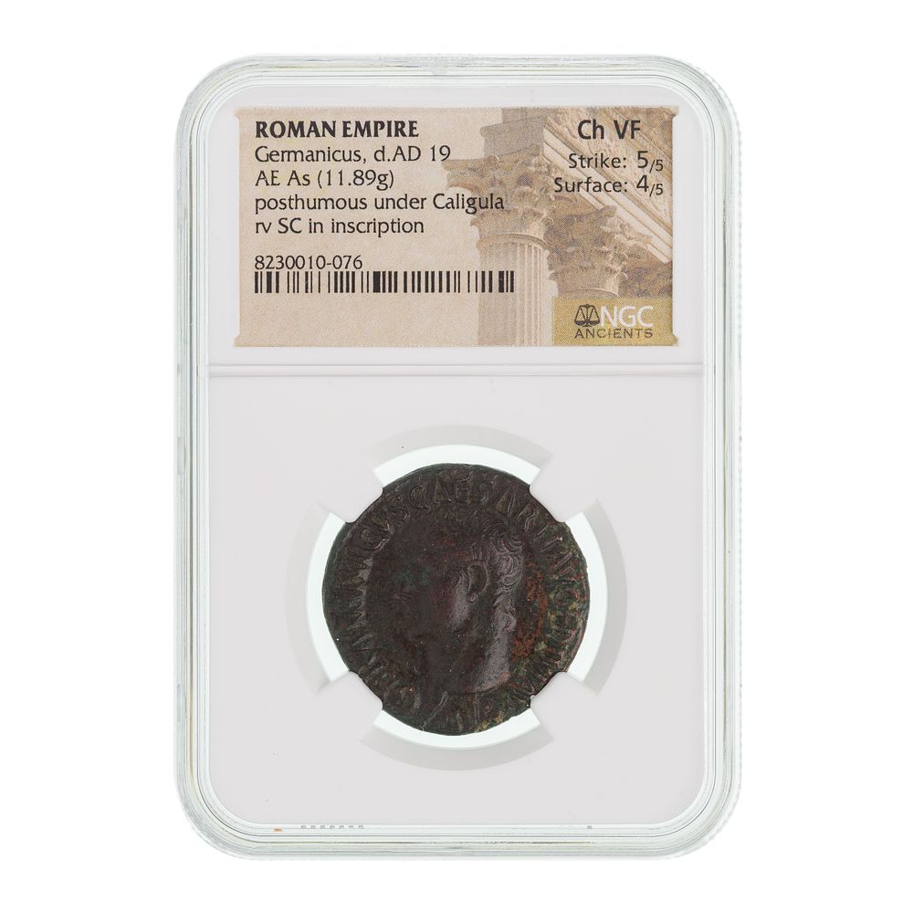 Lot 417: ROMAN EMPIRE, Germanicus, d.AD 19, AE As CH VF NGC