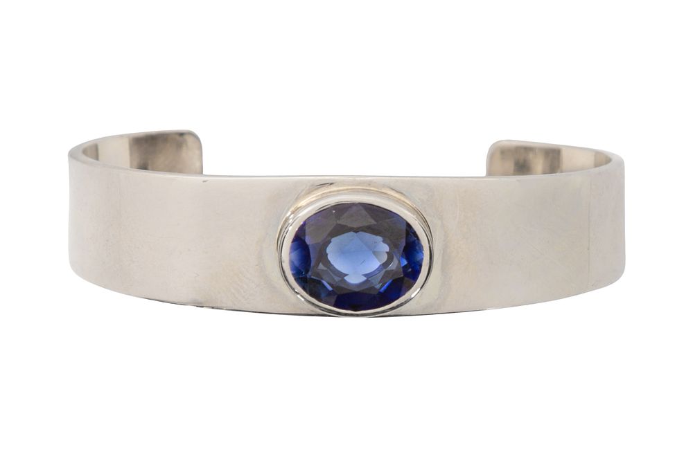 Lot 434: Molina 18k White Gold and Sapphire Bracelet