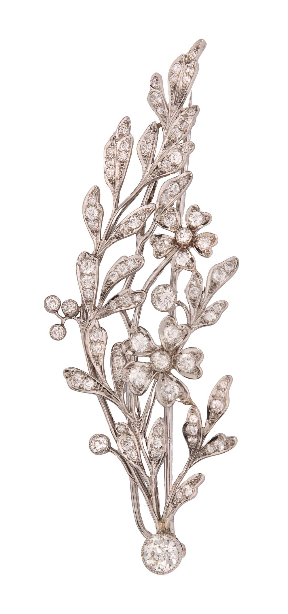 Lot 443: Platinum and Diamond Brooch