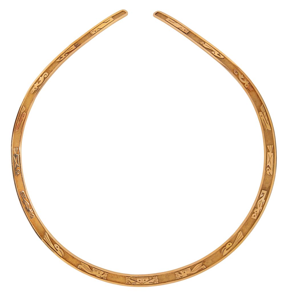 Lot 471: 18k Yellow Gold Cuff Necklace