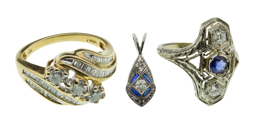 Lot 485: 18k and 10k Gold Jewelry Assortment