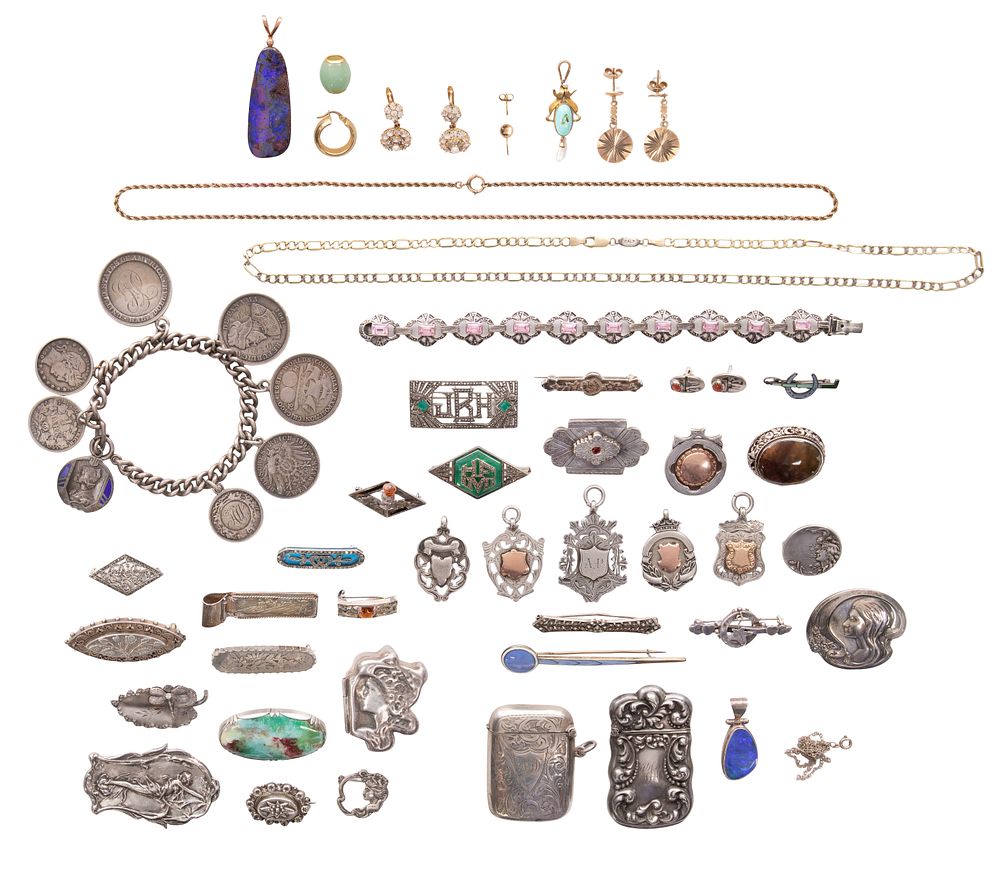 Lot 504: Gold, Sterling Silver and Costume Jewelry Assortment