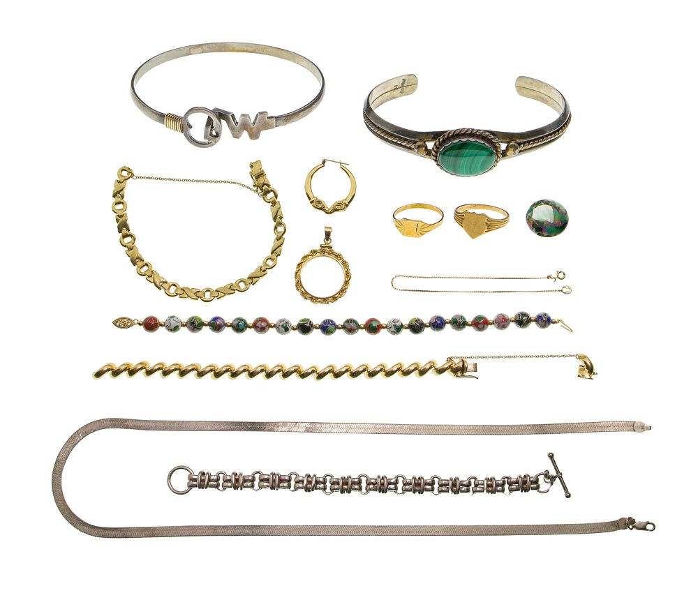 Lot 515: Gold and Sterling Silver Jewelry Assortment