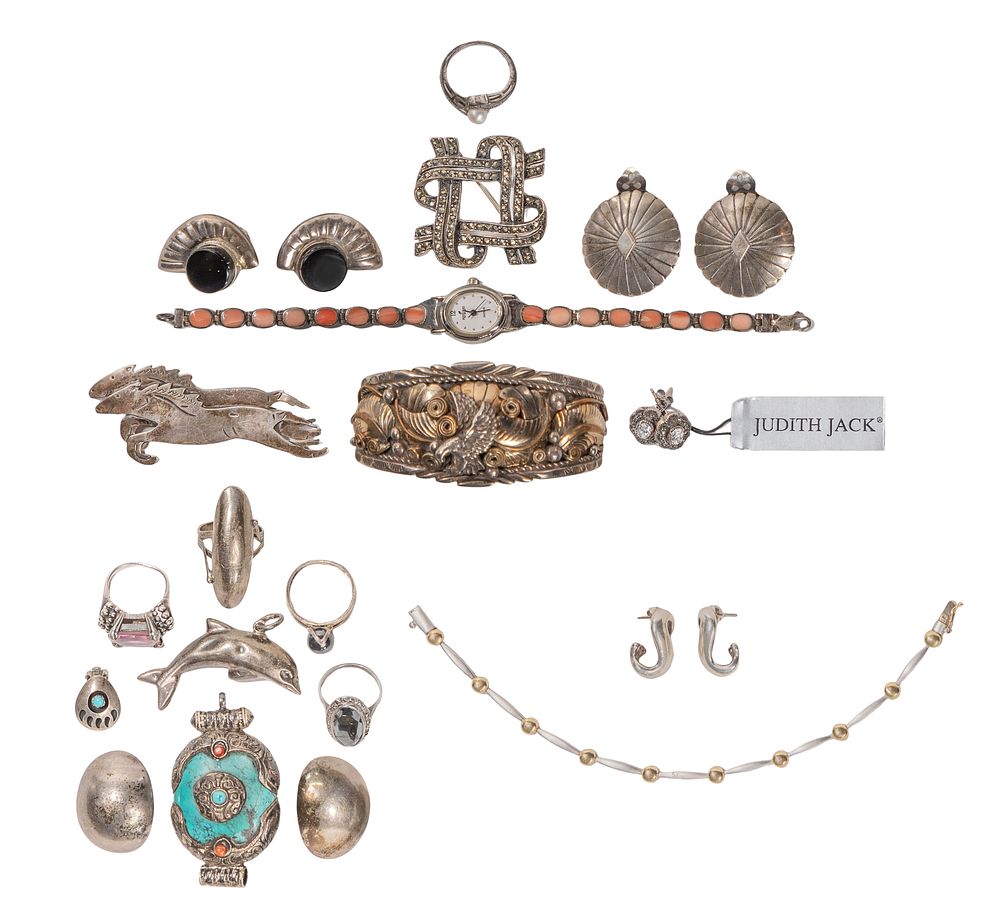 Lot 517: Gold, Sterling Silver and Costume Jewelry Assortment