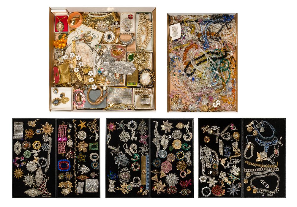 Lot 518: Rhinestone and Costume Jewelry Assortment