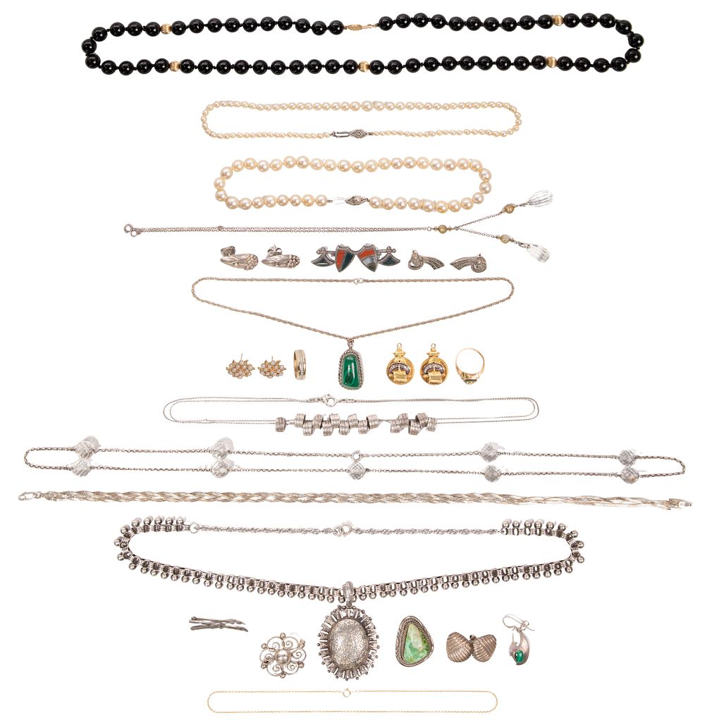 Lot 529: Gold, Sterling Silver and Costume Jewelry Assortment