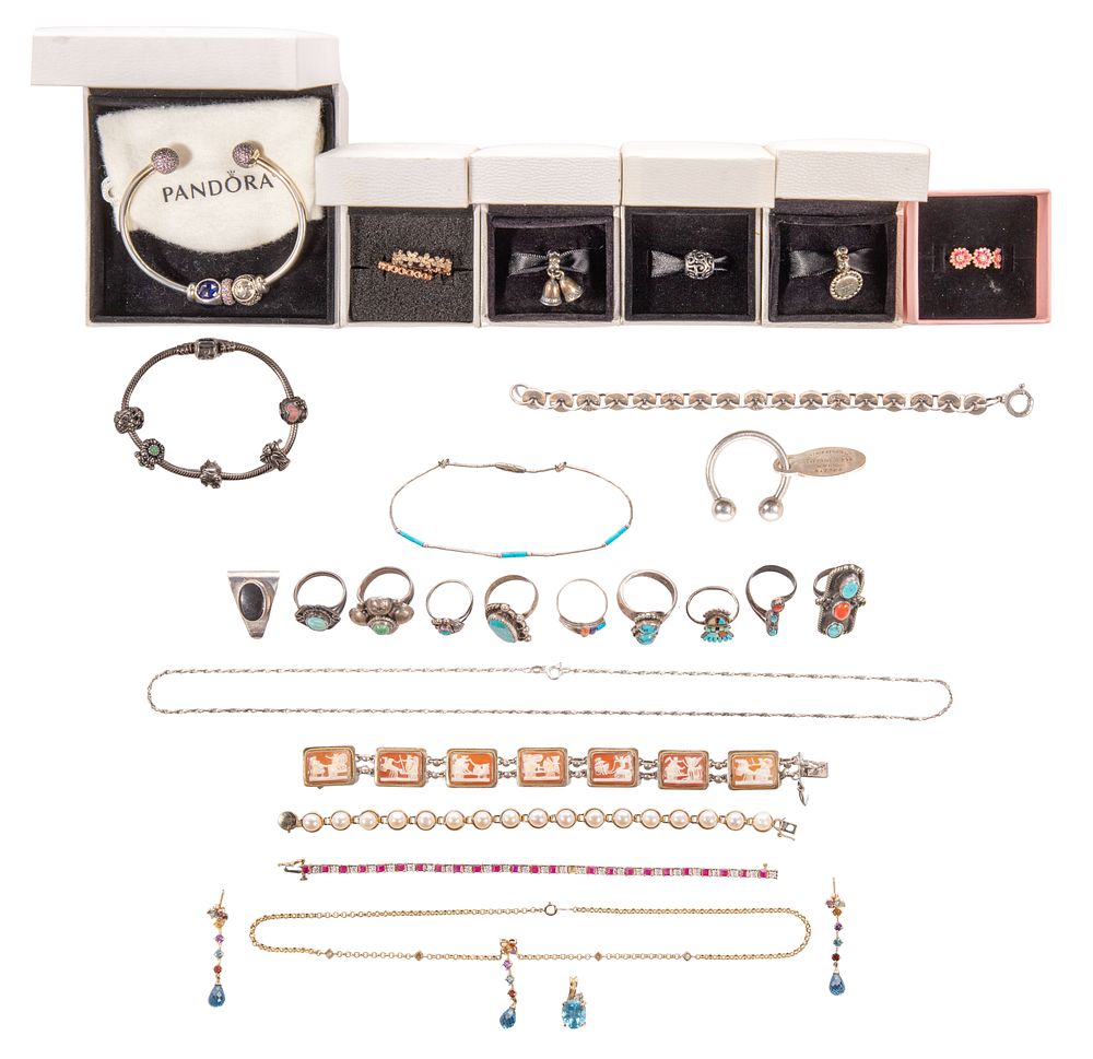 Lot 530: Gold, Sterling Silver and Costume Jewelry Assortment