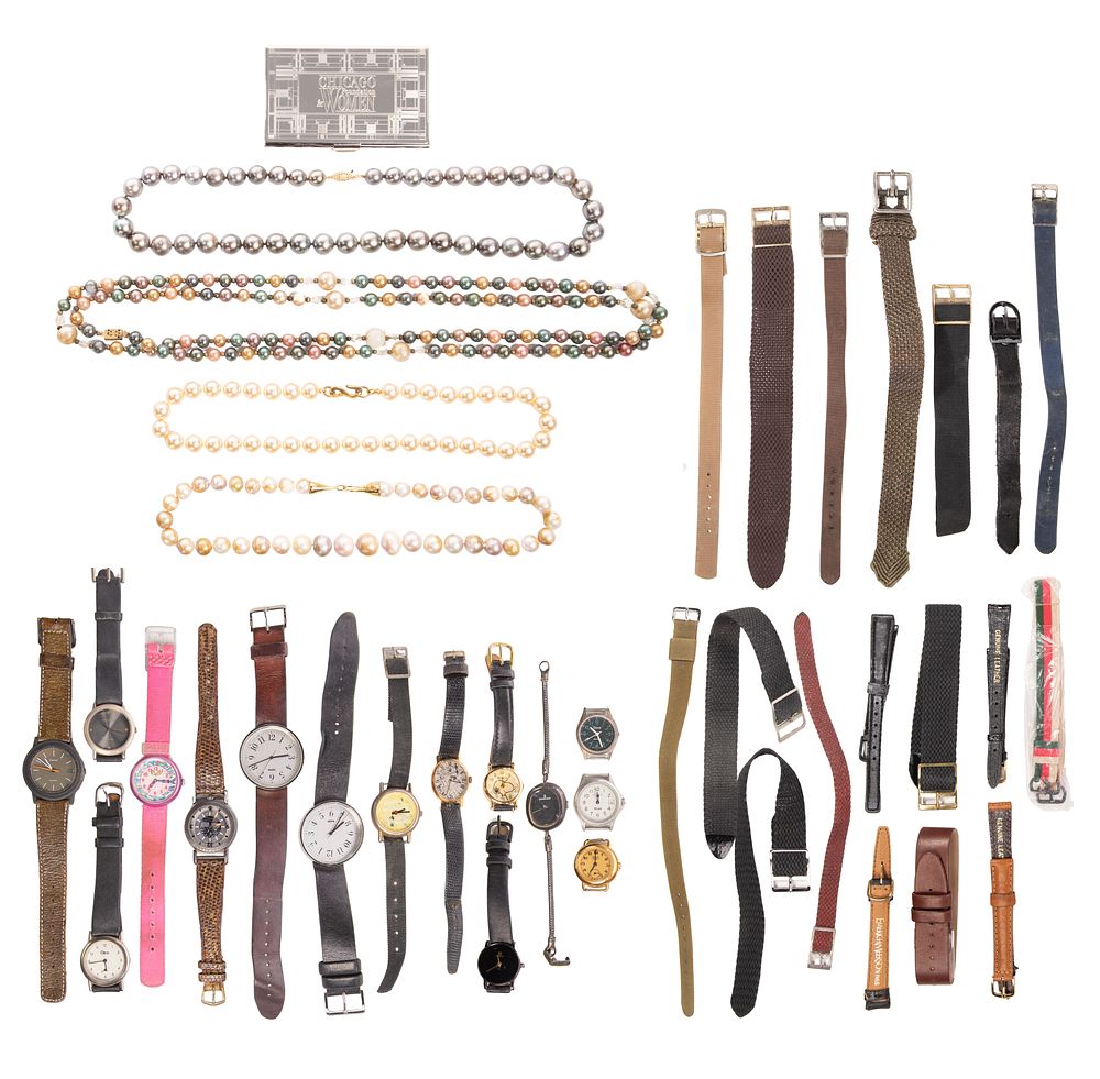 Lot 532: Pearl Necklace and Wristwatch Assortment