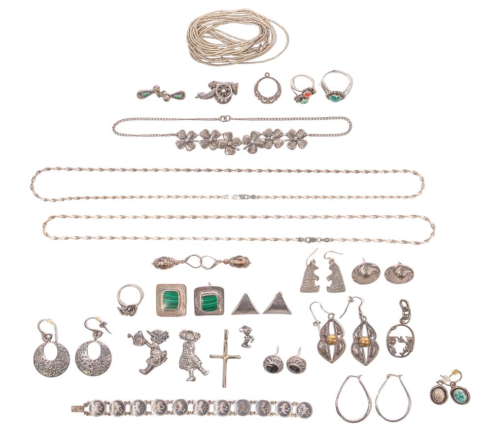 Lot 534: Sterling Silver and Costume Jewelry Assortment