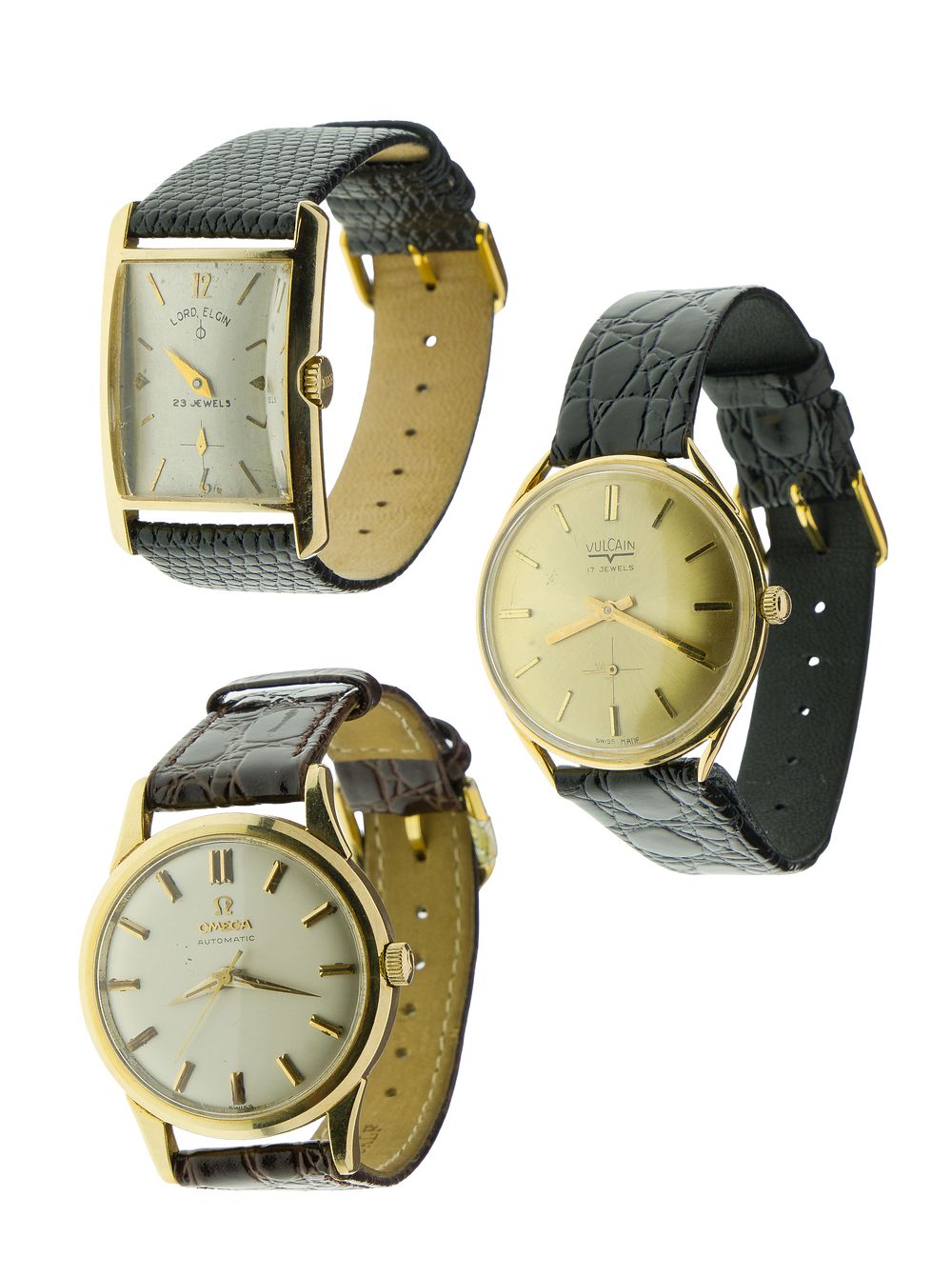 Lot 539: 18k and 14k Yellow Gold Wristwatch Assortment