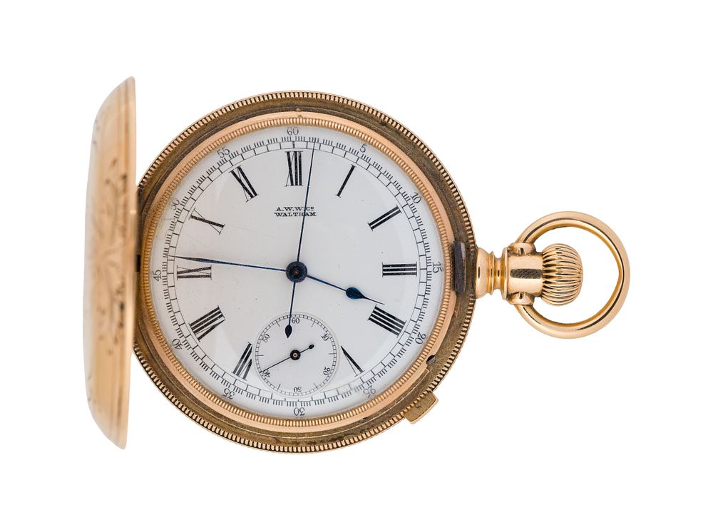 Lot 559: American Waltham Watch Company 14k Yellow Gold Hunter Case Pocket Watch