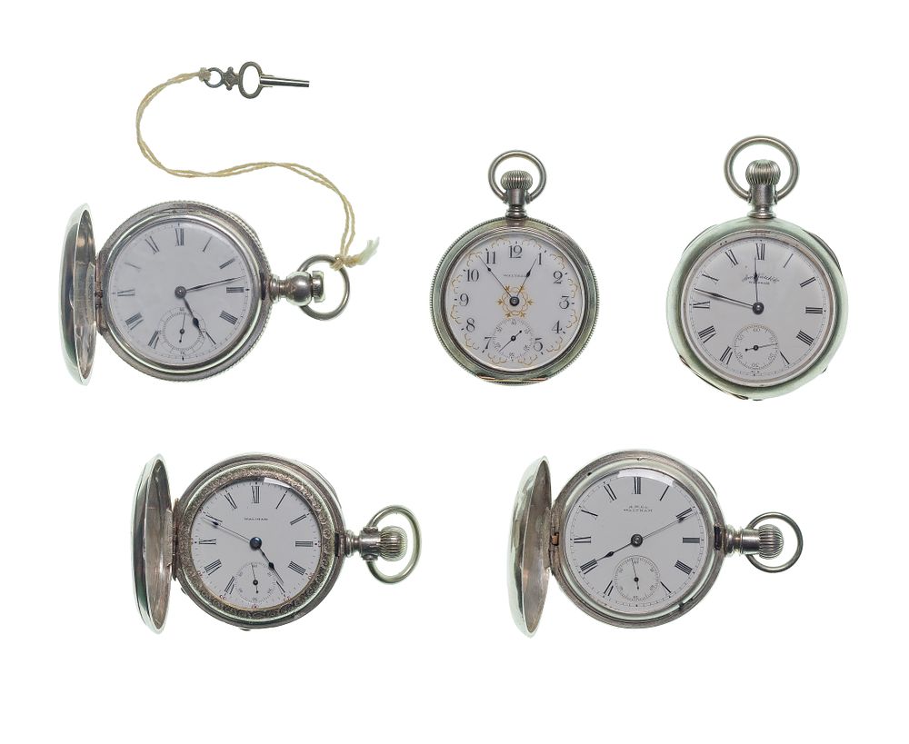 Lot 560: American Waltham Watch Company Coin Silver Pocket Watch Assortment