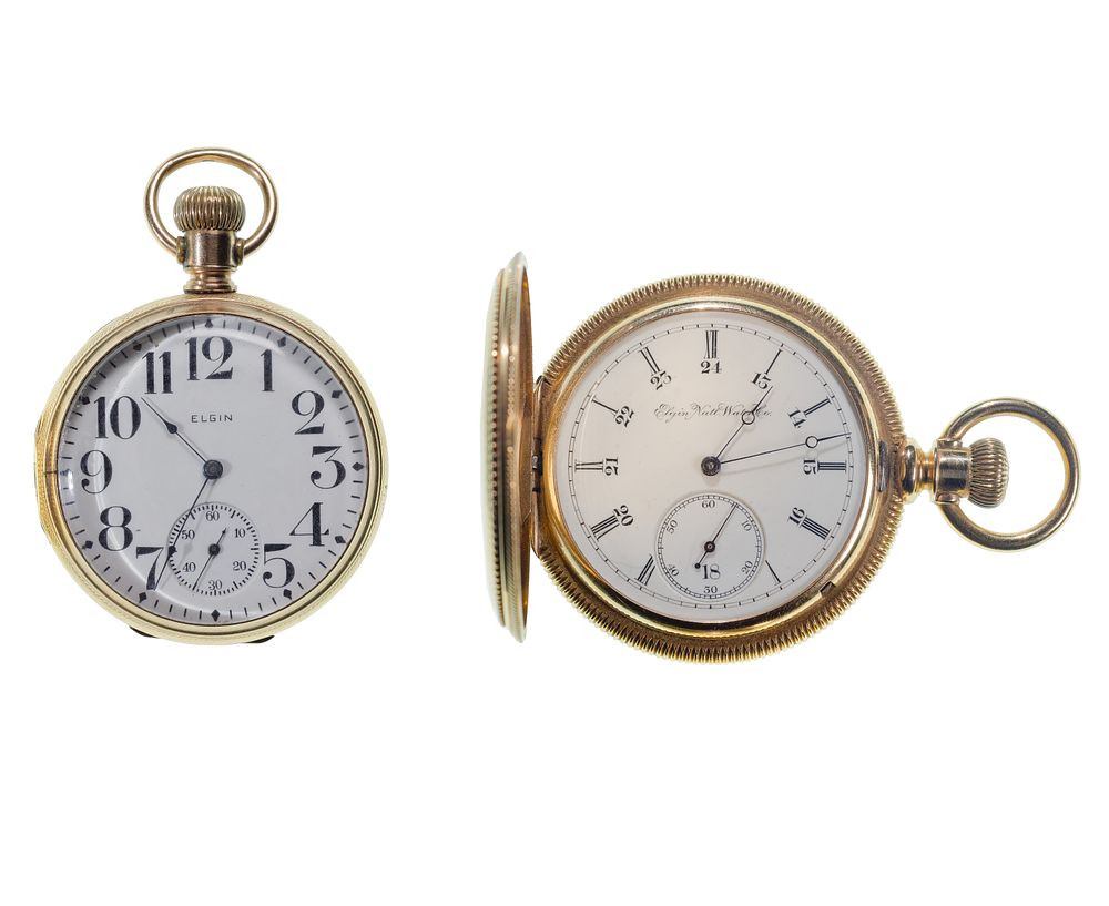 Lot 575: Elgin National Watch Co. 18k Yellow Gold Pocket Watches