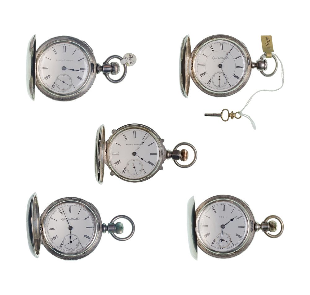 Lot 576: Elgin National Watch Co. Coin Silver Hunter Case Pocket Watch Assortment