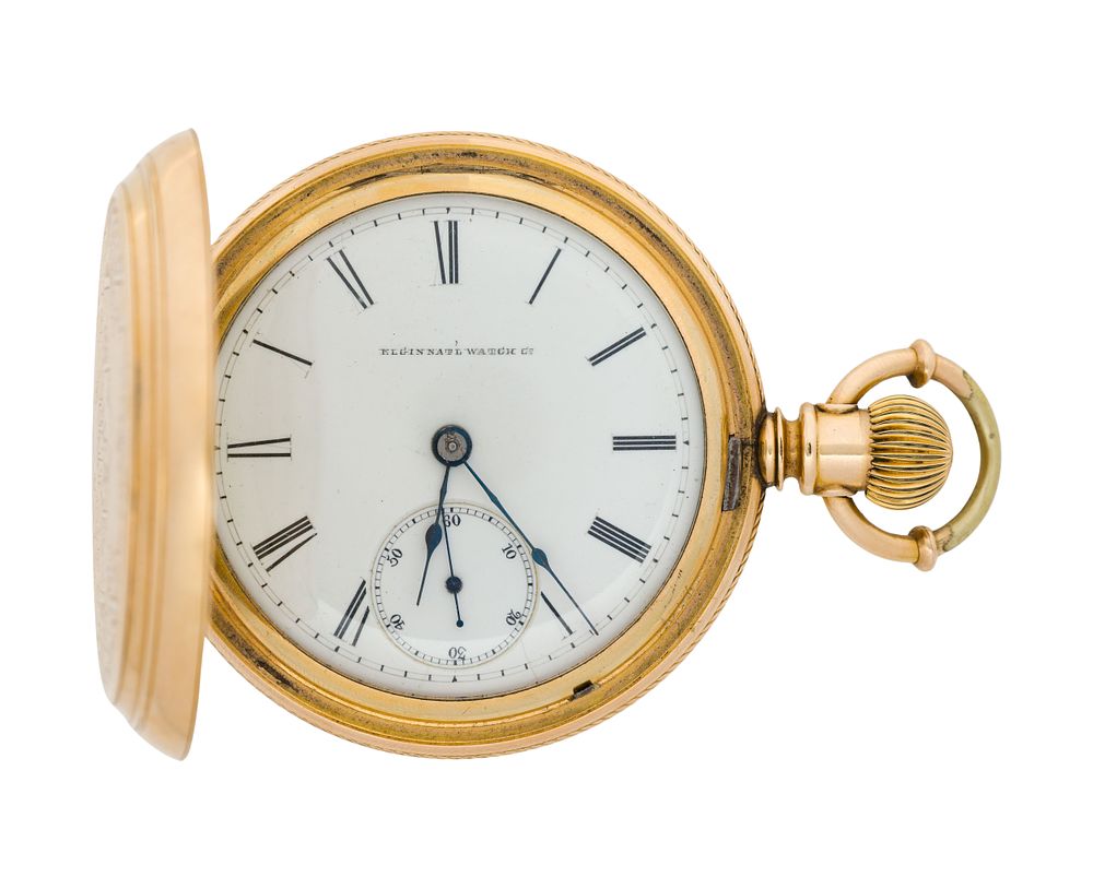 Lot 577: Elgin National Watch Co. 14k Yellow Gold Hunter Case Pocket Watch