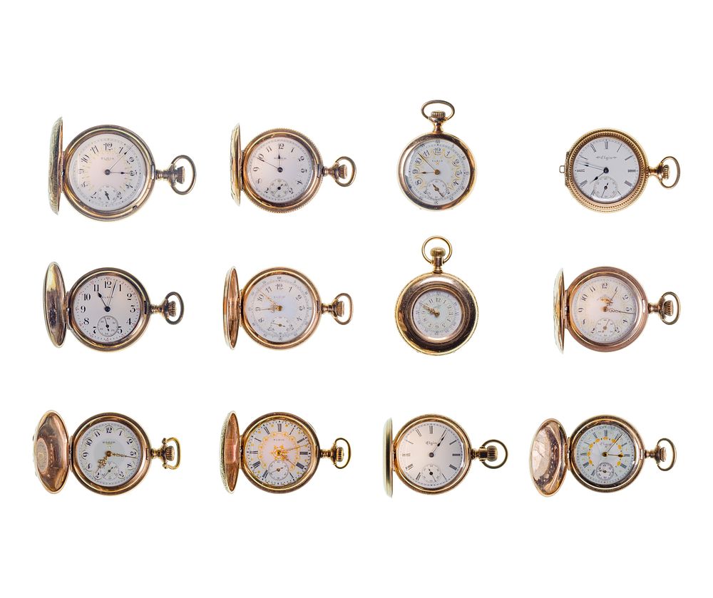 Lot 580: Elgin Hunter Case and Open Face Pocket Watch Assortment