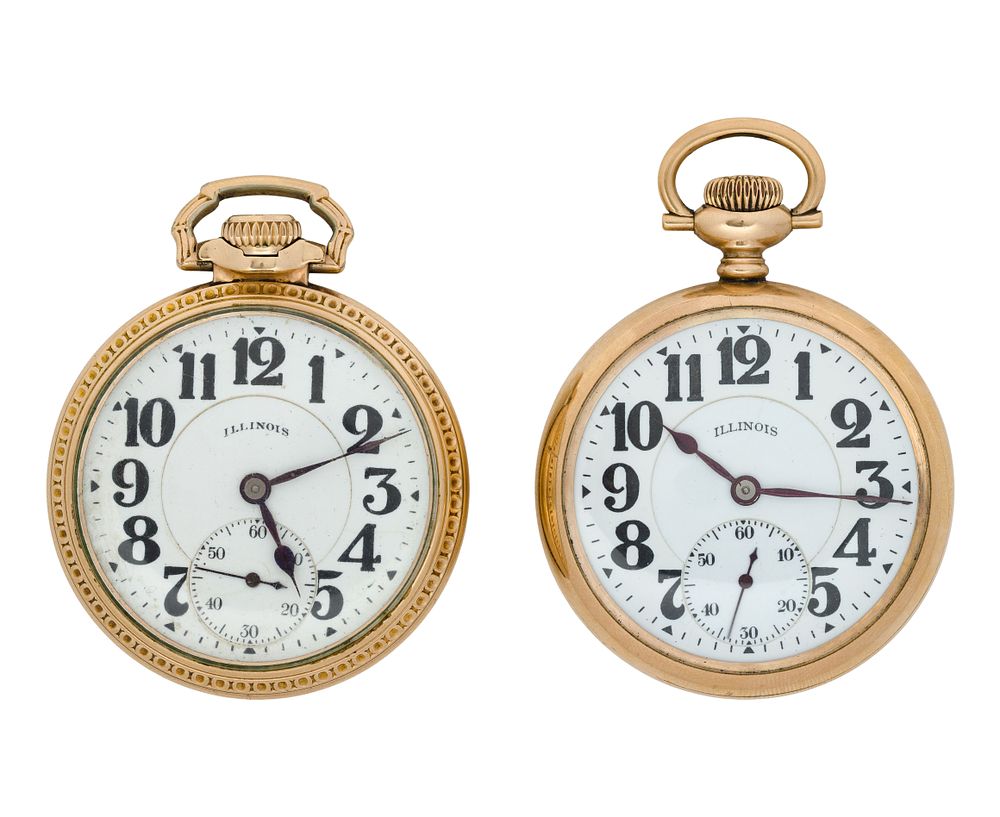 Lot 592: Illinois Watch Co. 'Bunn Special' Railroad Open Face Pocket Watches
