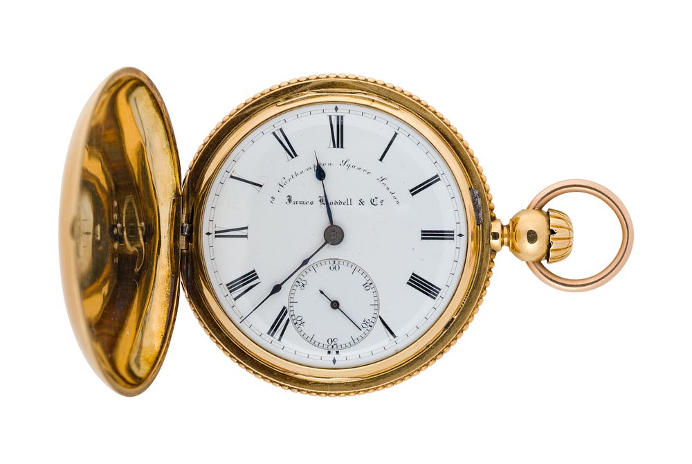 Lot 593: James Hoddell & Co. 18k Yellow Gold Hunter Case Pocket Watch
