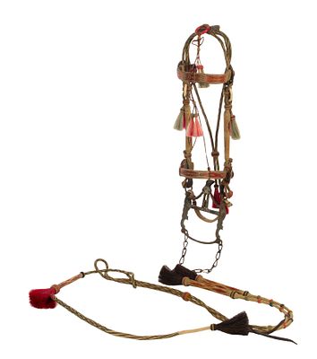 Deer Lodge Prison Hitched Horsehair Bridle Hitched horsehair bridle made at the Montana State 