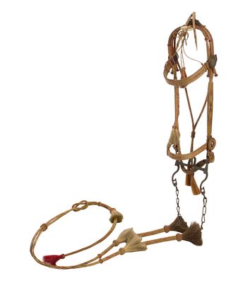 Deer Lodge Prison Hitched Horsehair Bridle Hitched horsehair bridle made at the Montana State 