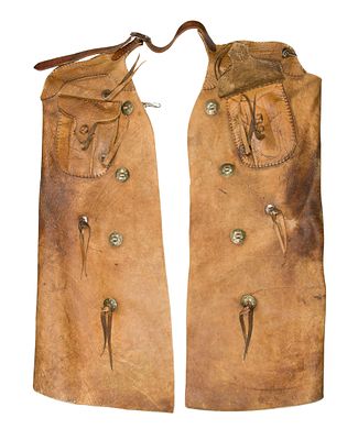 Leather Chaps A pair of bat-wing tacked chaps Property from: The Collection of James and Joyce 